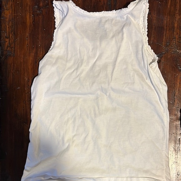 LL BEAN EUC GIRLS WHITE TOP SHIRT TANK SHIRTS TOPS SUMMER CAUSAL SZ M 10 12 - Picture 3 of 4
